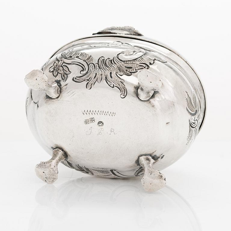 Sockerskrin, silver, rokoko, Hildebrand, Berlin, 1700-talets tredje fjärdedel.