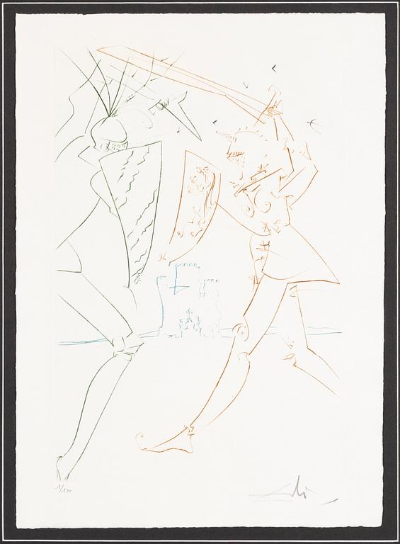 Salvador Dalí, drypoint, 1975, signed 1/100.