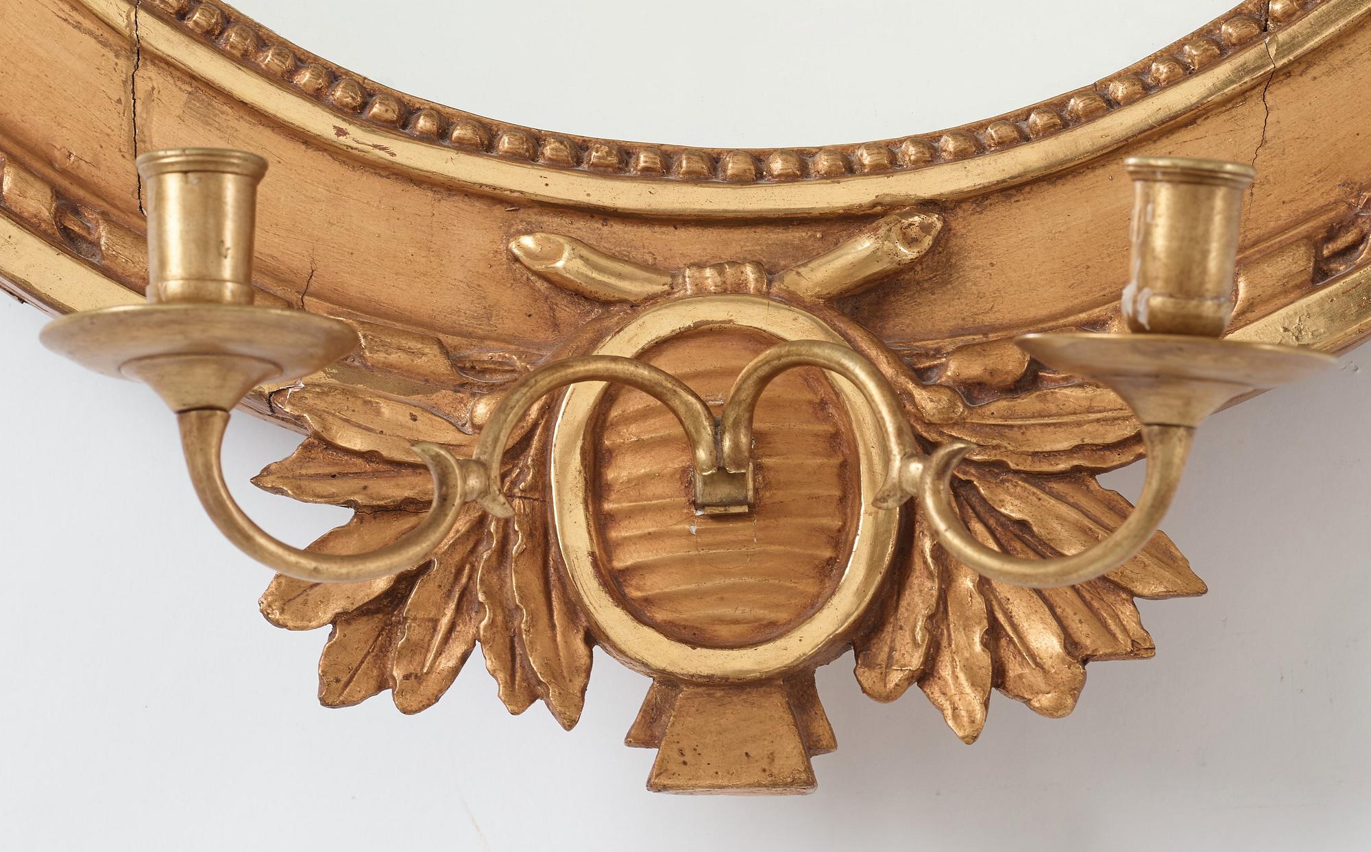 SPEGELLAMPETT, för två ljus, 1700-talets slut, Gustaviansk.