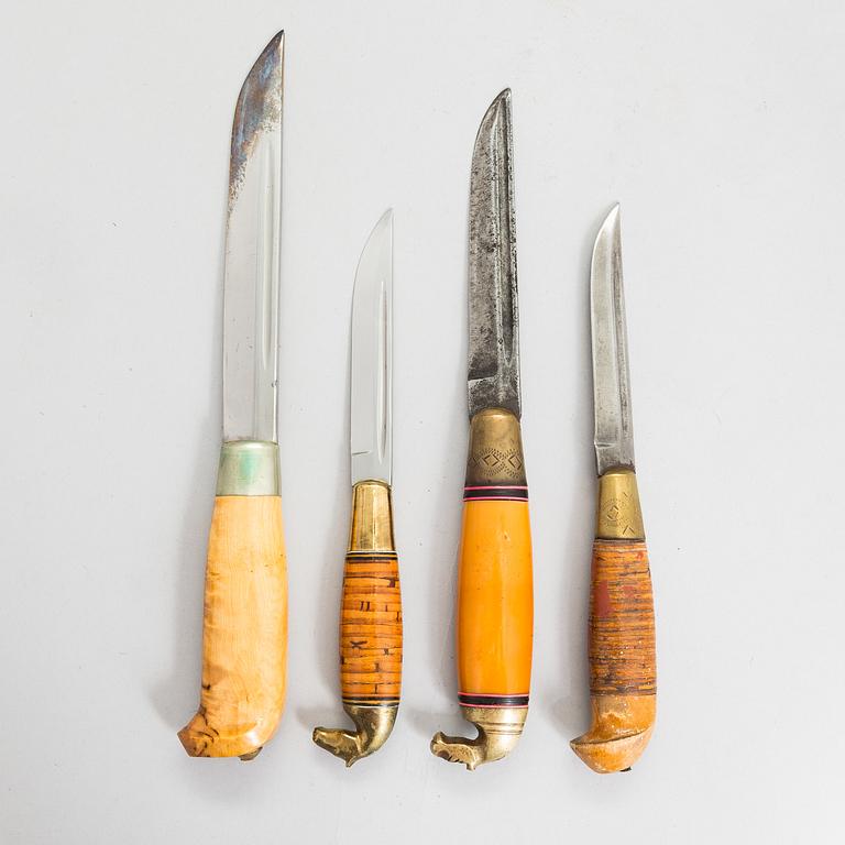 A set of ten 20th century Finnish and Swedish puukko knives.