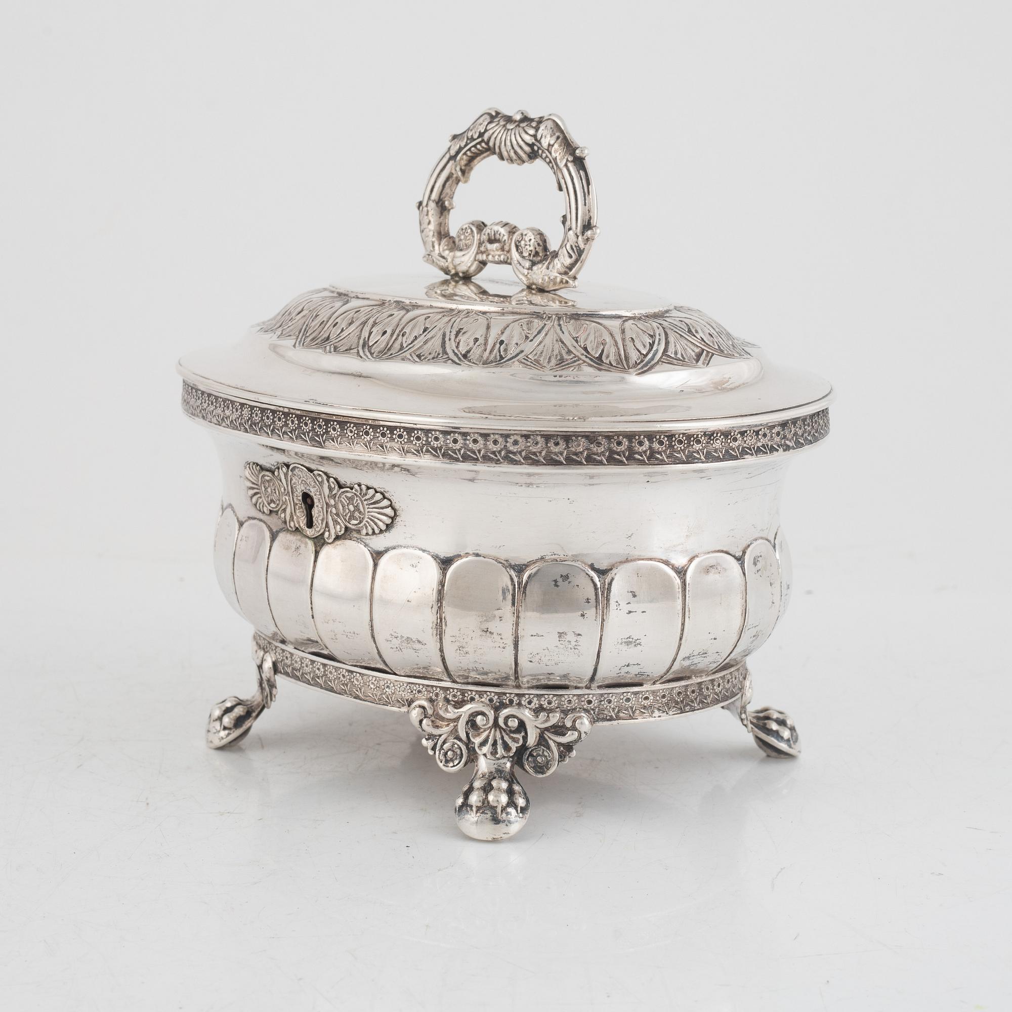 Gustaf Folcker, sockerskrin, silver, senempire, Stockholm 1841.