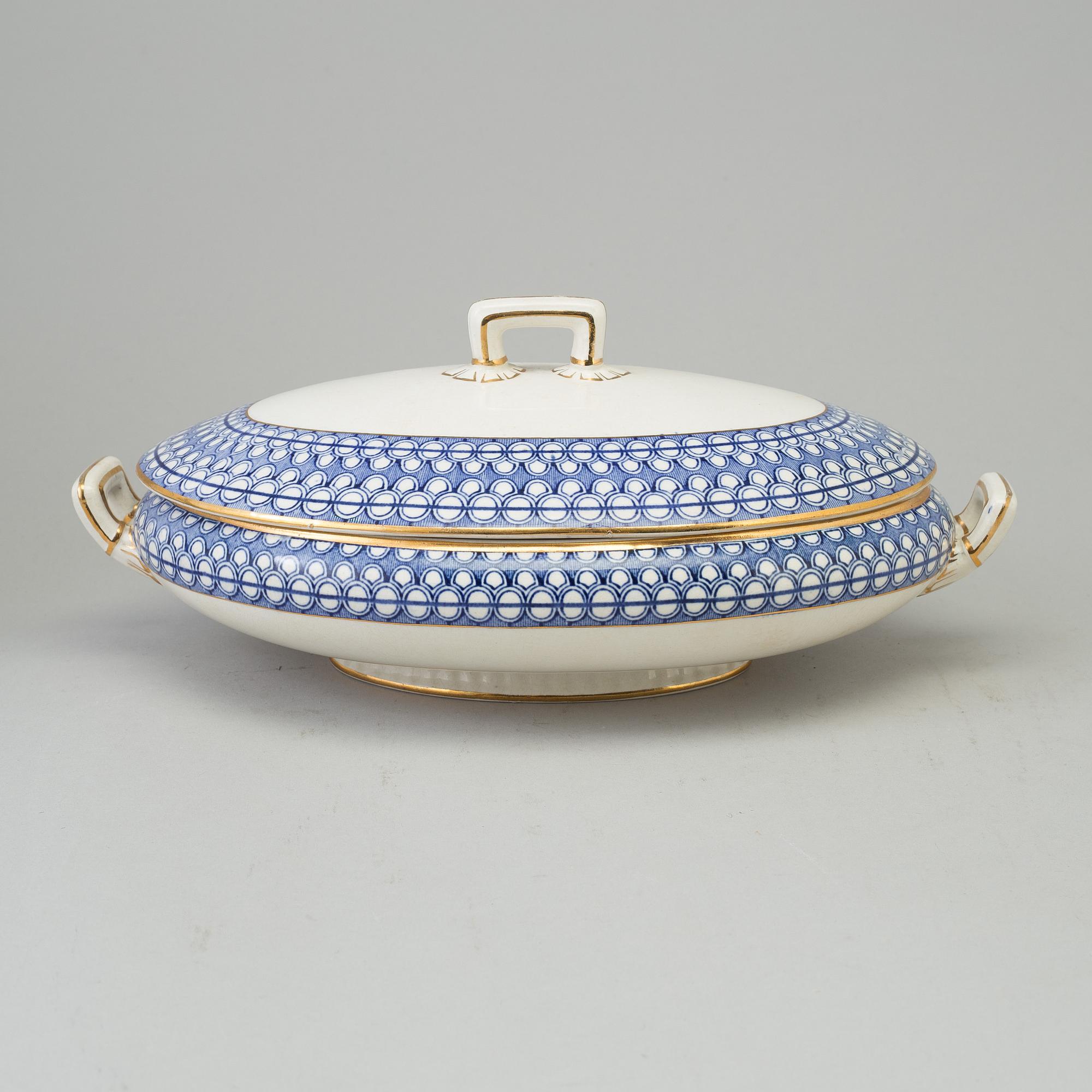 SERVISDELAR, 51 delar, flintgods, "Washington", Rörstrand, 1900-talets början.