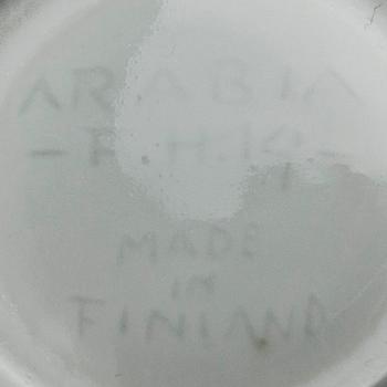 KAFFE- OCH TESERVIS, 40 delar, risporslin, signerad F.H.Kj, Arabia, made in Finland. 1900-talets mitt.