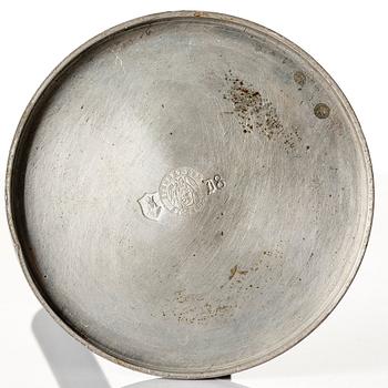 Nils Fougstedt, a "Pipvasen" model "A1208", pewter vase, Firma Svenskt Tenn, Stockholm 1930.