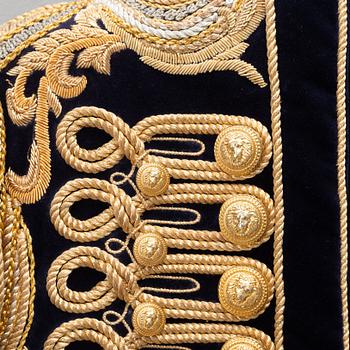 Balmain, a highly decorated velvet jacket, French size 48.