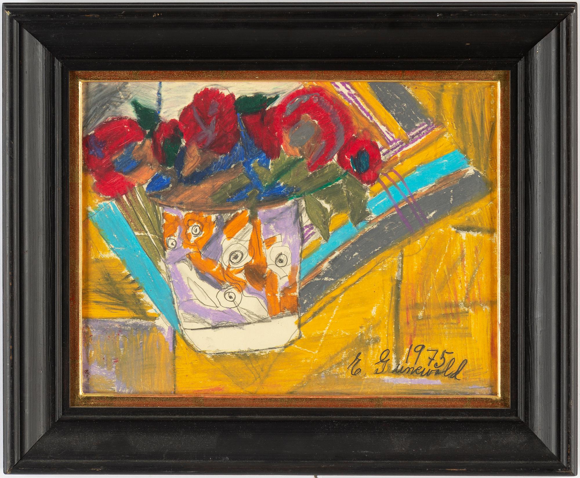 ELSA GRÜNEWALD, crayon, signed and dated 1975.