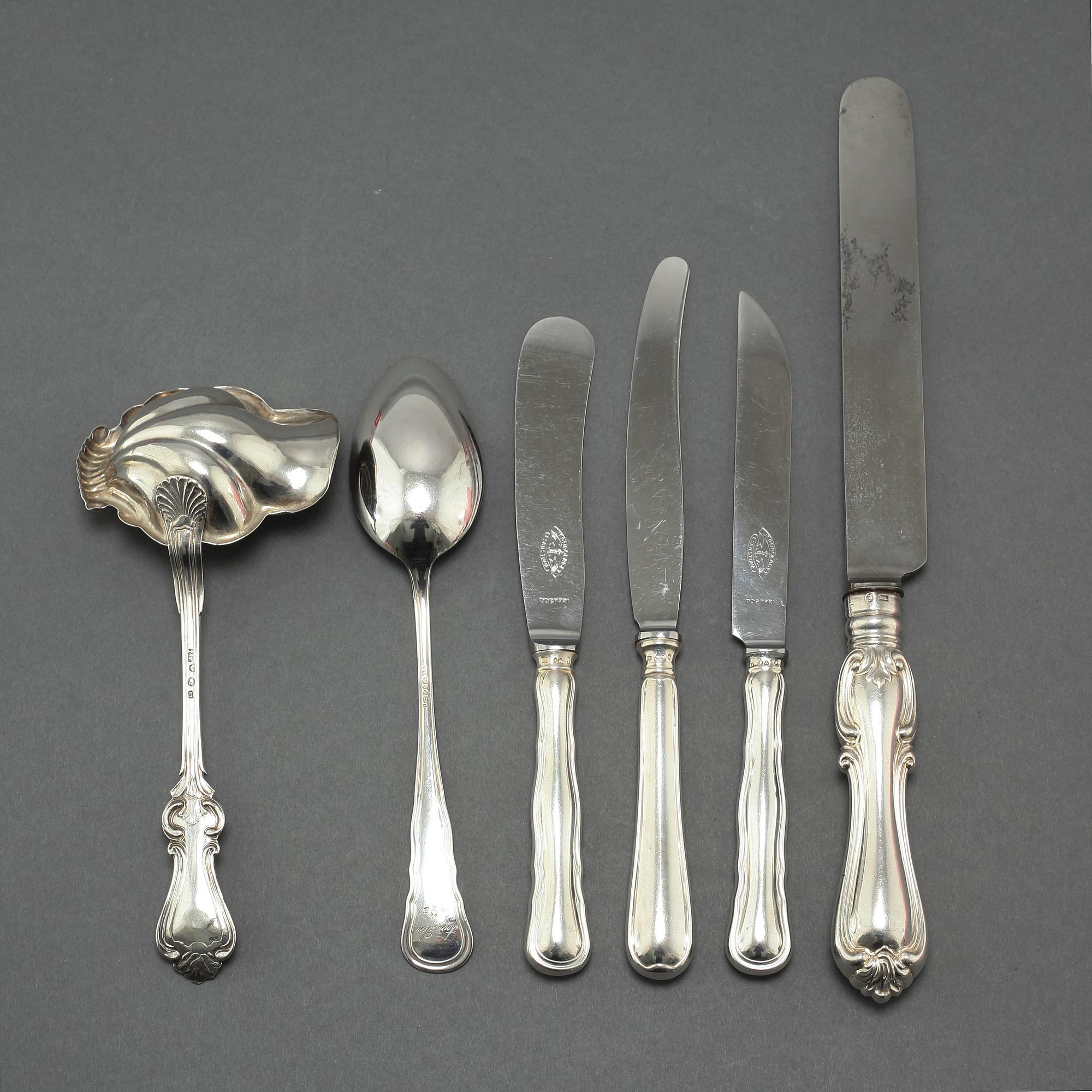 17 pcs of silver cutlery from 19th and 20th century.