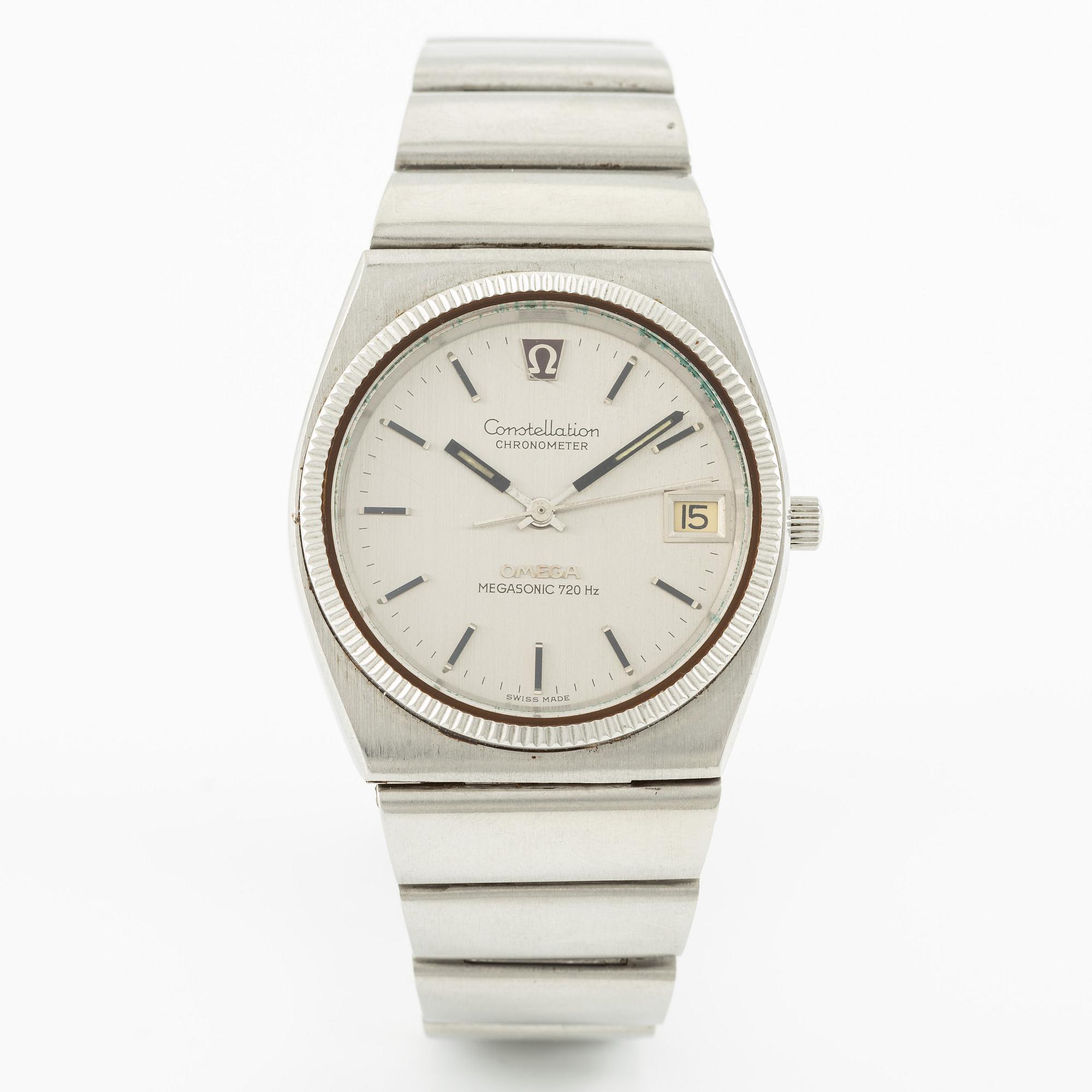 Omega, Constellation, Megasonic 720HZ, wristwatch, 36.5 mm.