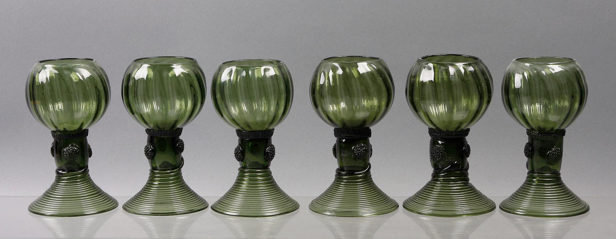 REMMARE, 6 st, glas, 1800/1900-tal.
