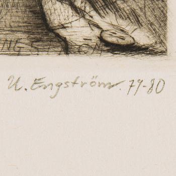ETCHINGS, 6 pieces, one of wich Hans Wigert.