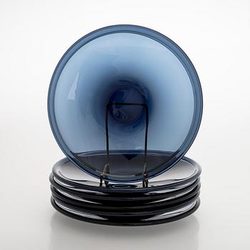 Timo Sarpaneva, lautasia, 6 kpl, "Pantareuna", signeerattu Timo Sarpaneva Iittala -57.