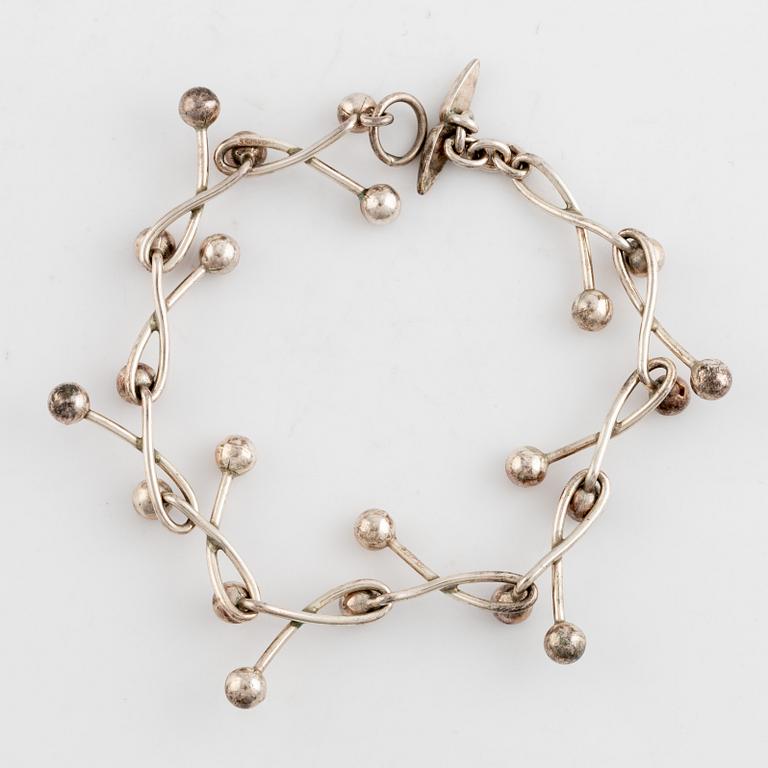 Niels Erik From. Collier samt armband, silver.