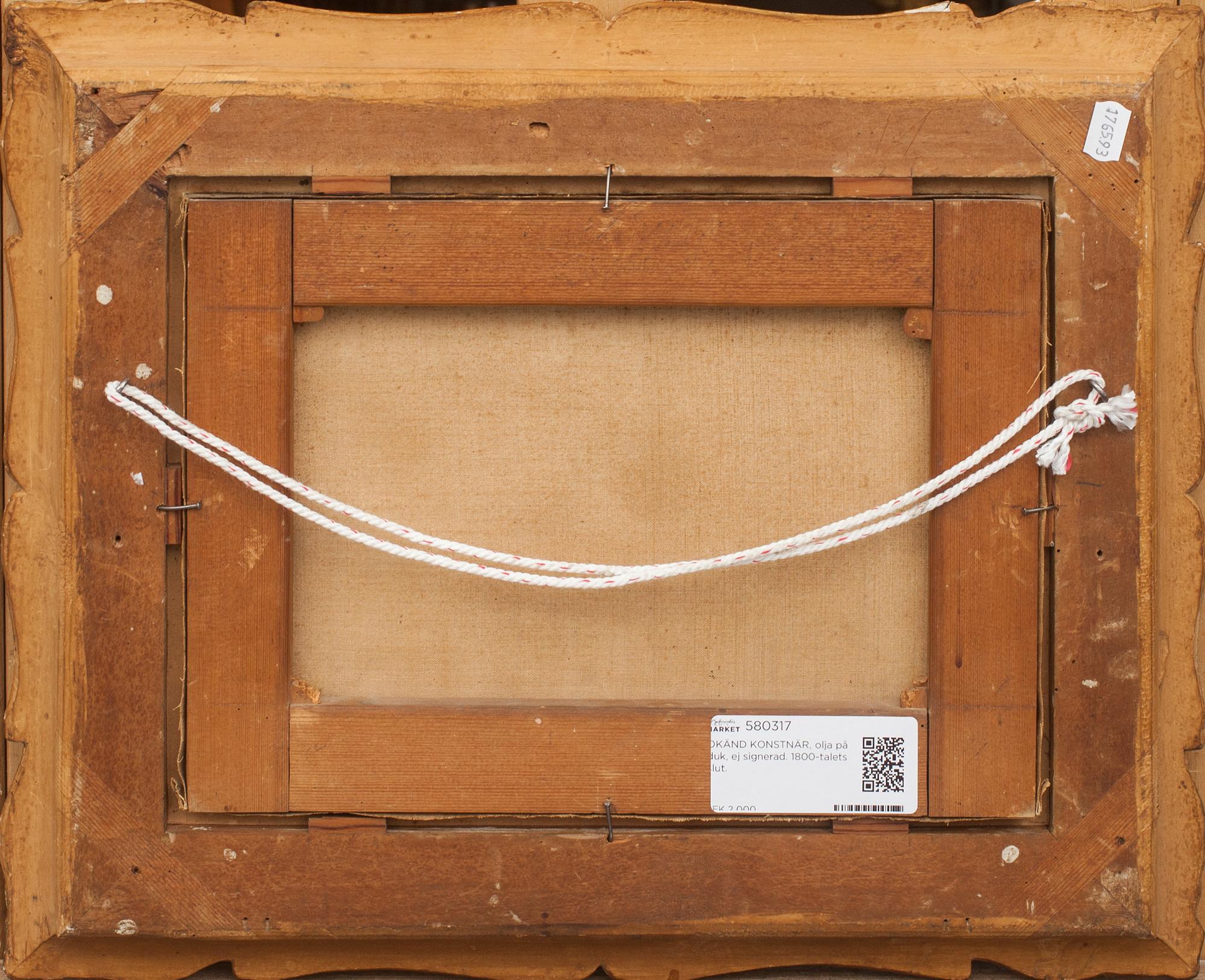 OKÄND KONSTNÄR, olja på duk, ej signerad. 1800-talets slut.