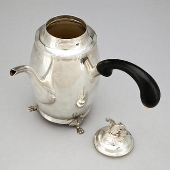 KAFFEKANNA, silver, empir, Daniel Hallman, Stockholm 1815. Vikt ca 842 g.