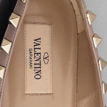 Valentino, a pair of studded leather ballerina pumps, size 36½.