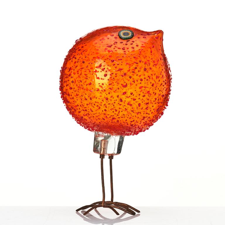 Alessandro Pianon, a 'Pulcino' glass sculpture of a bird, Vistosi, Murano Italy 1960s.