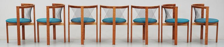 STOLAR, 7st, "String Chair", Niels Jörgen Haugesen, Danmark, 1970-tal.