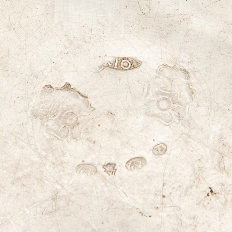 FOUR PEWTER PLATES, Sweden, amongst others Wexiö, 19th century.