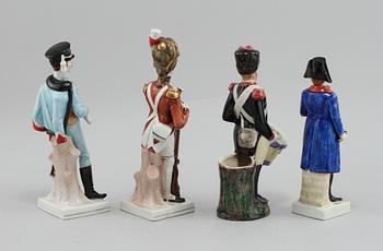 FIGURINER, 4 st, porslin, 1900-talets andra hälft.