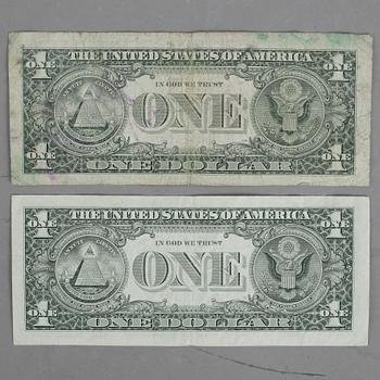 GEORGE MICHAEL f. 1963, signerad 1 Dollarsedel. 1986.