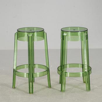 BARPALLAR, ett par. "Charles Ghost". Philippe Starck för Kartell.