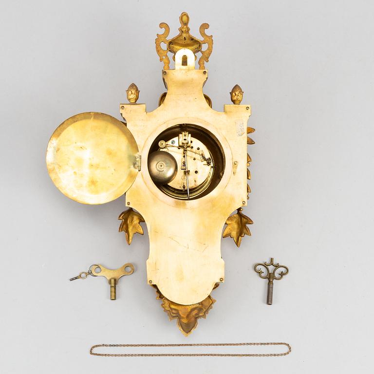 A Japy Frères bronze wallclock, around the year 1900.