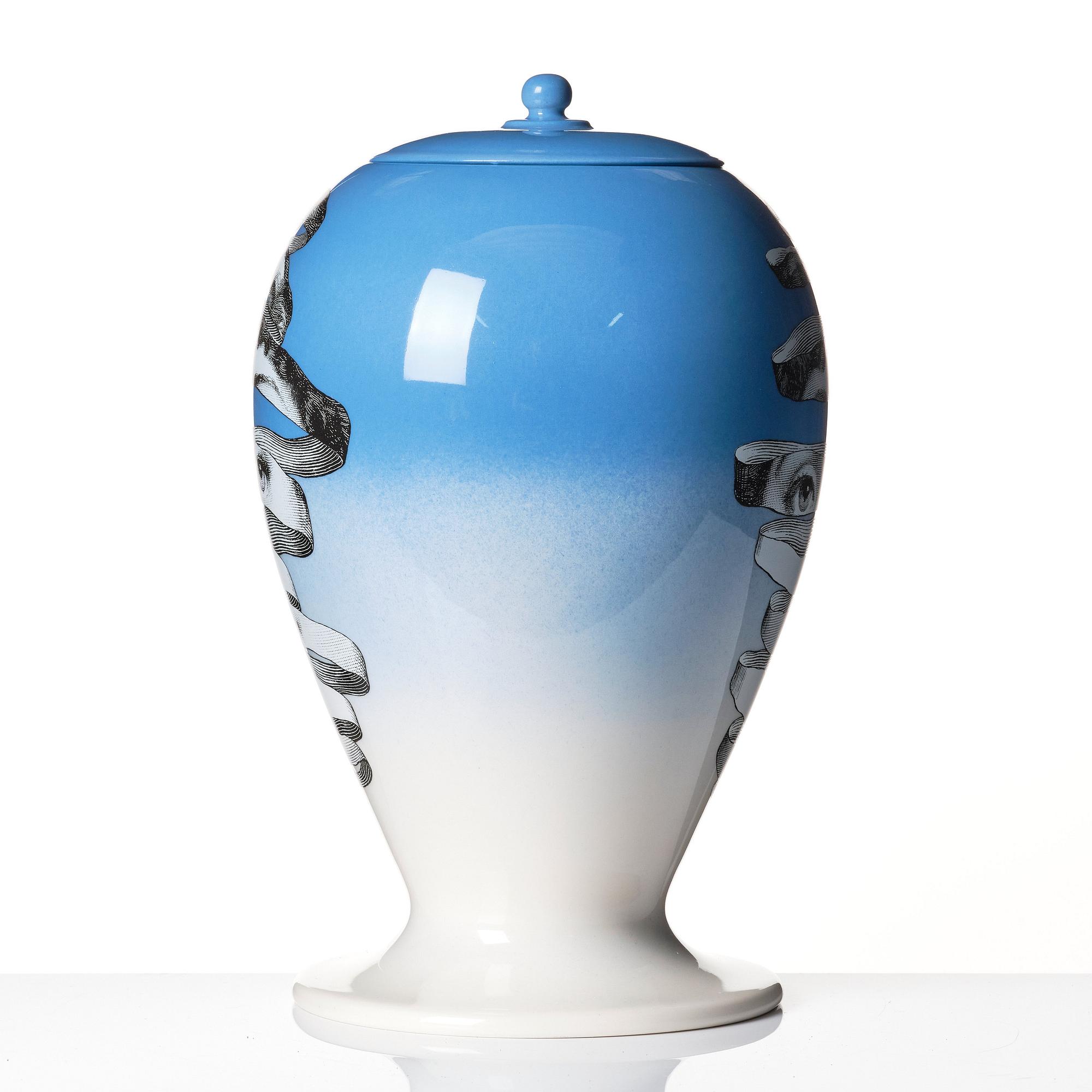 Piero Fornasetti, a 'Melafiscio' ceramic jar with cover, Bitossi Ceramiche, Italy, lim ed. 88/399, ca 2010.