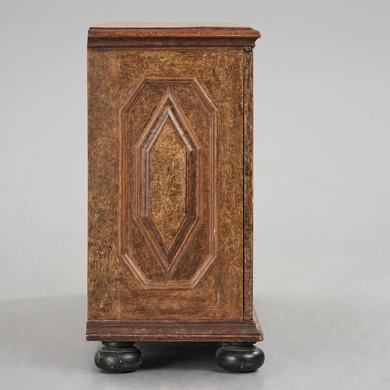 A Swedish polychrome-painted baroque cupboard, late 17th century / circa 1700.