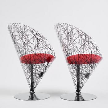 Verner Panton, a pair of 'Cone chairs', no. 22 & 23, model "VP 01 typ C”, Polythema, 1994.