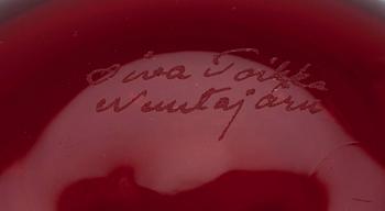 ÄPPLE, glas, sign. Oiva Toikka, Nuutajärvi.