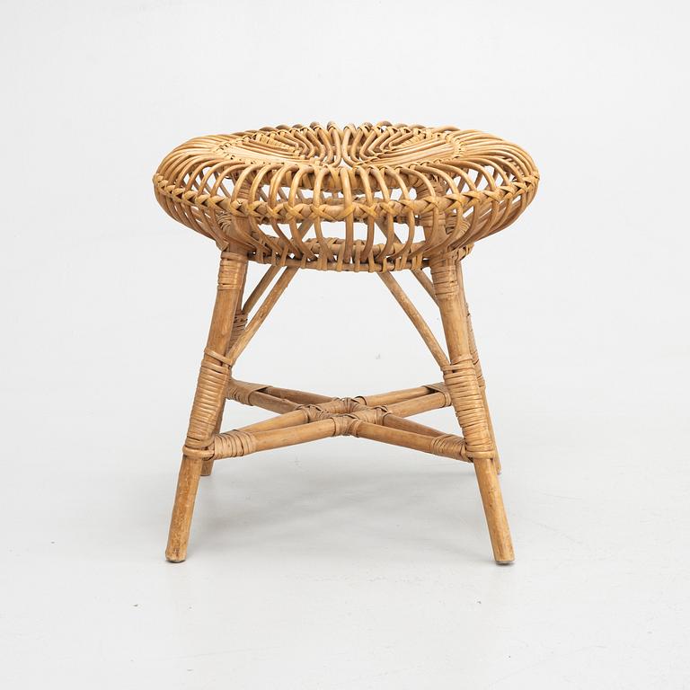 Franco Albini, attributed to. A bamboo and rattan stool.