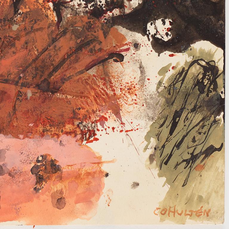CO Hultén, gouache on cardboard, signed and executed in the 1940s.