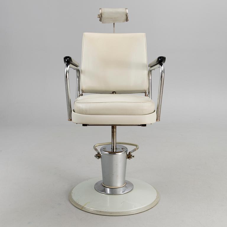 A 1950s barber chair.