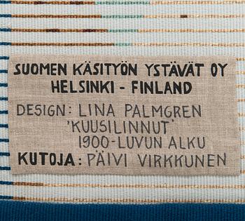 Lina Palmgren, ryijy Suomen käsityön Ystävät. Noin 127 x 135 cm.