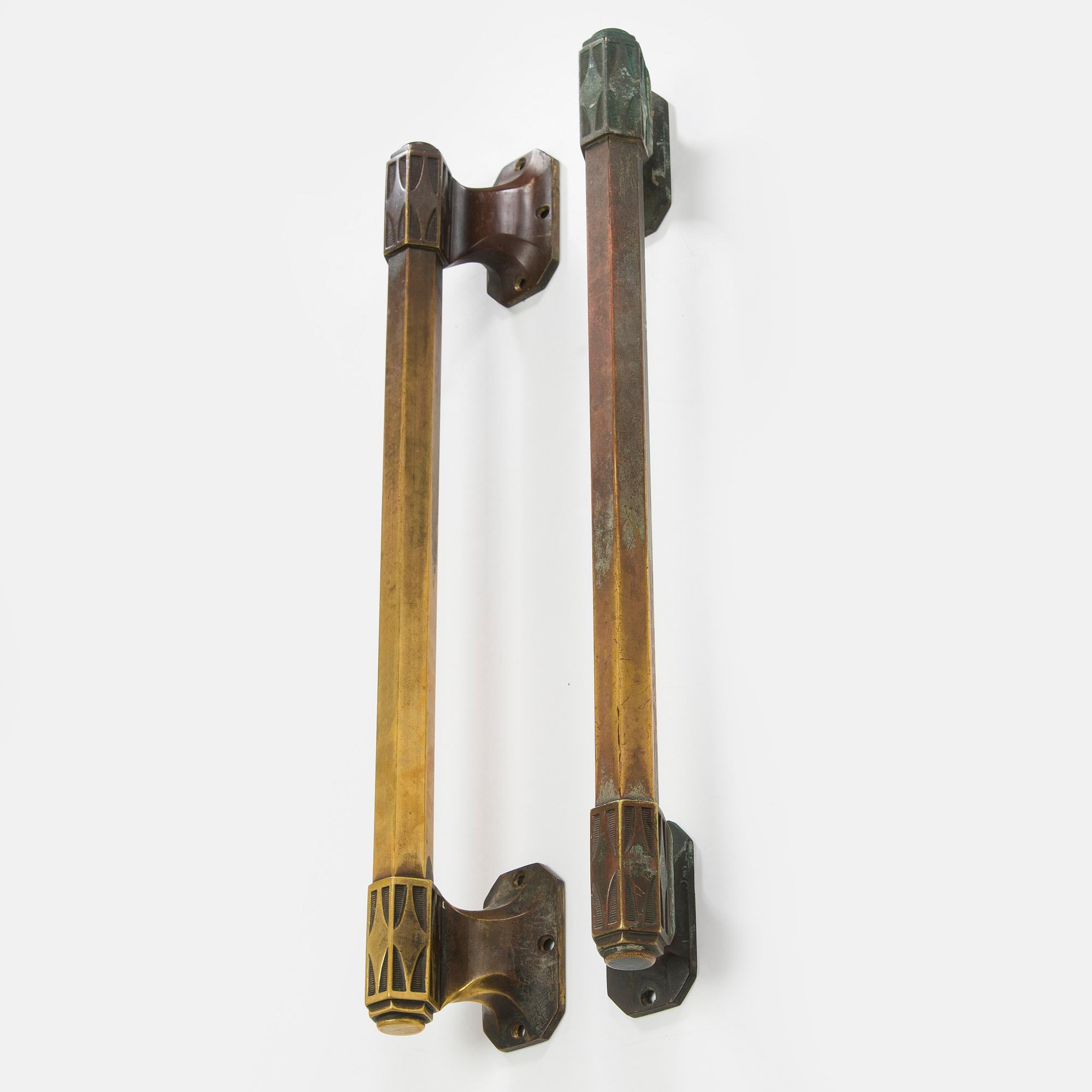 Door handles, 2 pcs, exterior and interior handles, 1920s.