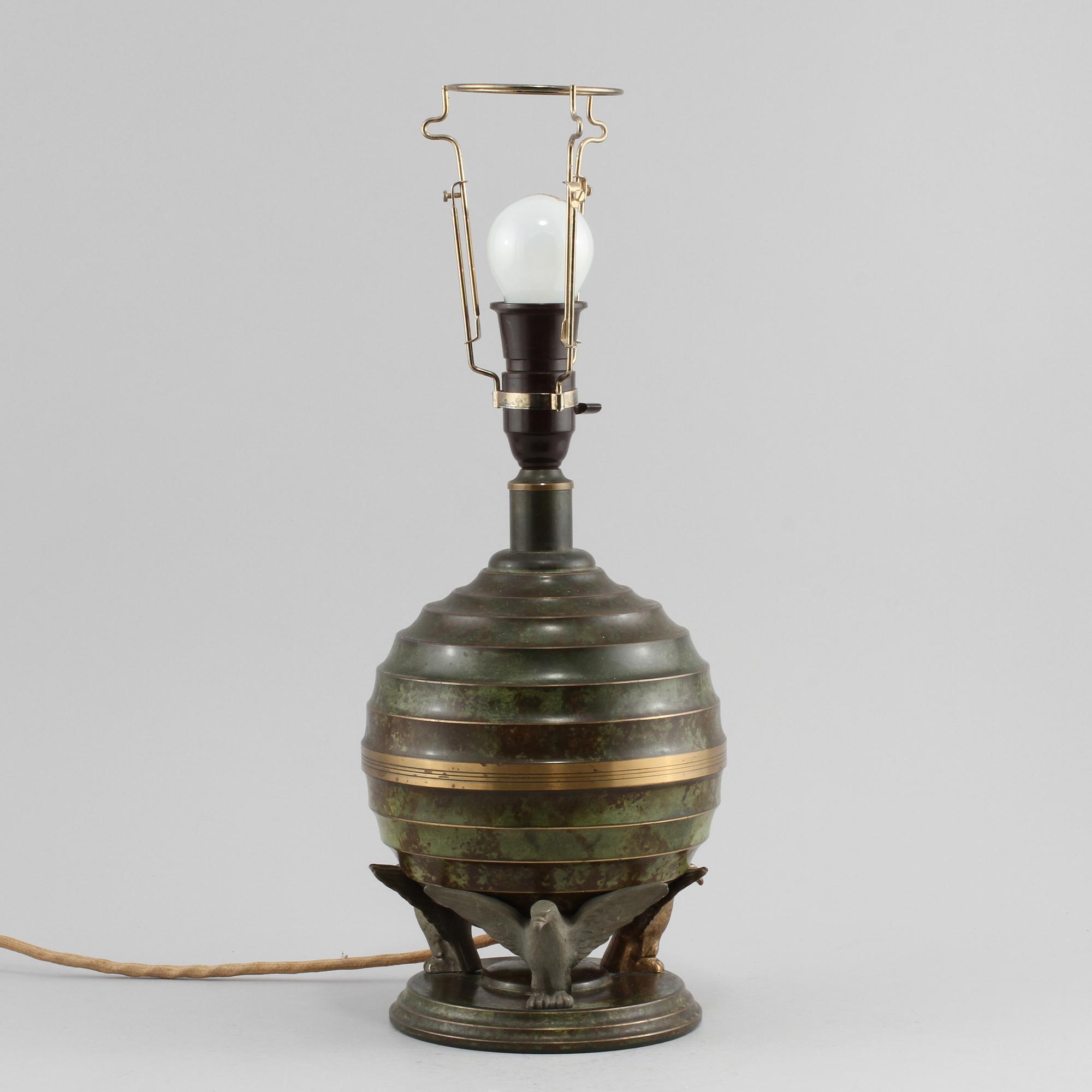 BORDSLAMPA, art deco, 1900-talets andra kvartal.