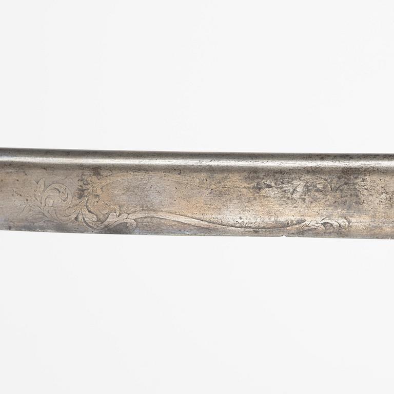 Sabre, Swedish, 1859 pattern for infantry officer, with scabbard.