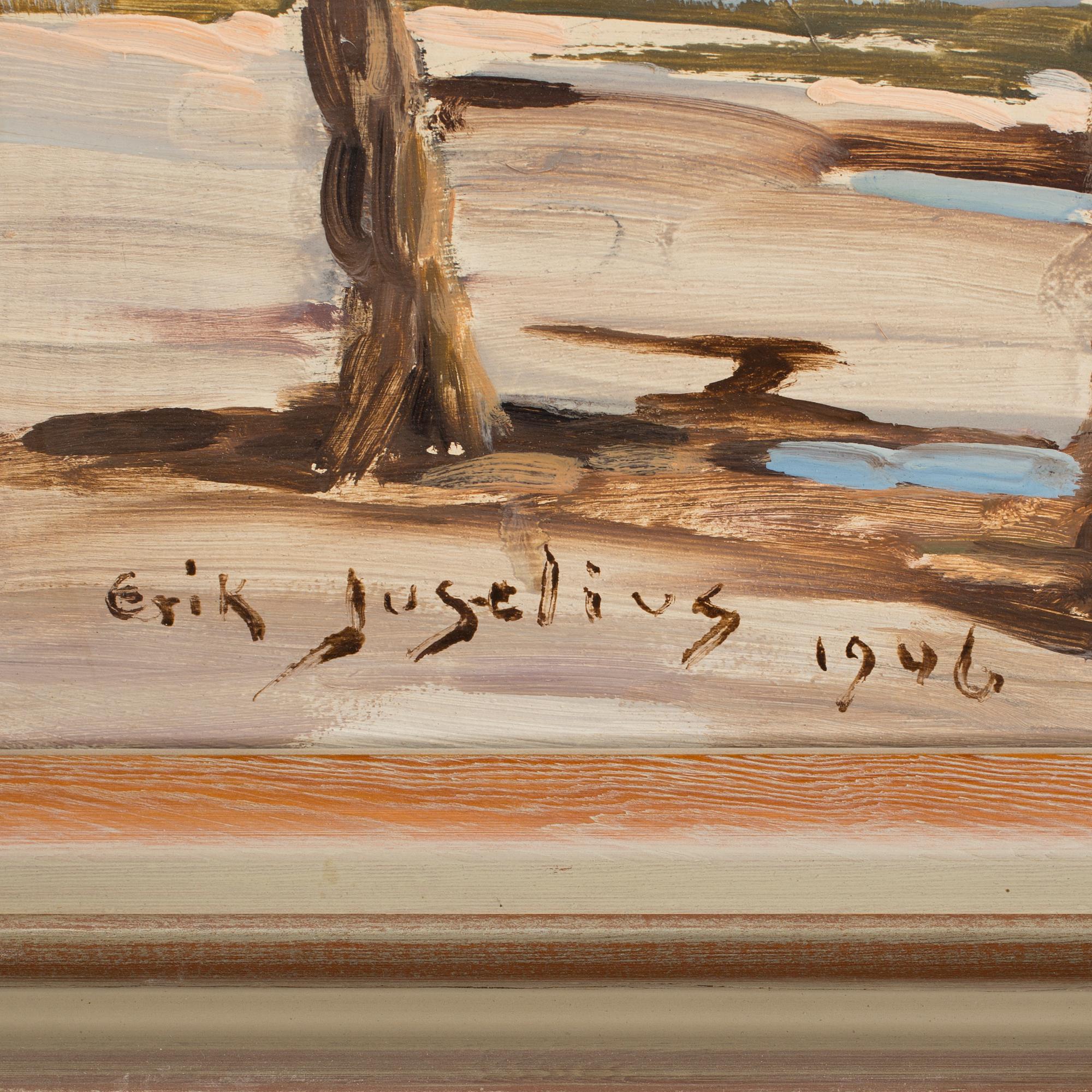 ERIK JUSELIUS, oil on board. Signed and dated 1946.