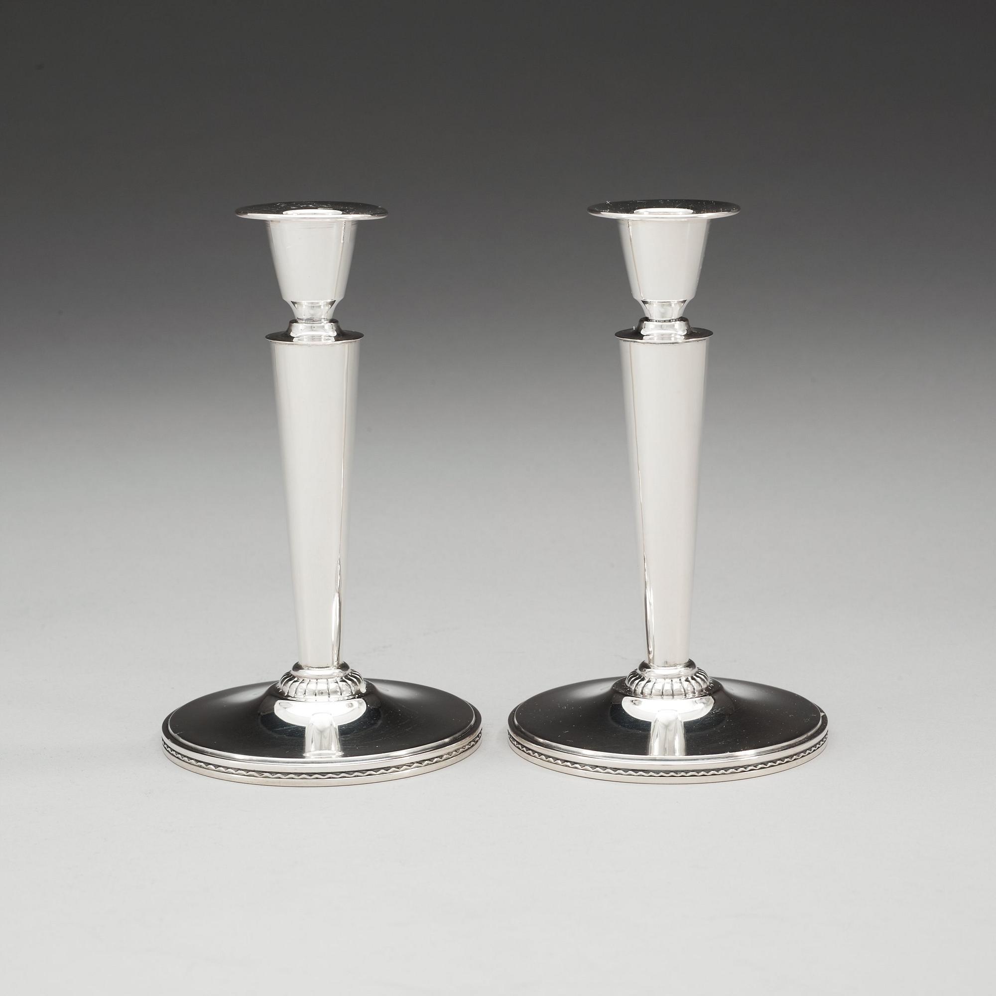 A pair of Eric Råström silver candlesticks, C.G. Råström, Stockholm 1962.