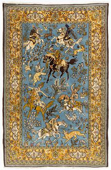 A Ghom Carpet, circa 220 x 138 cm.