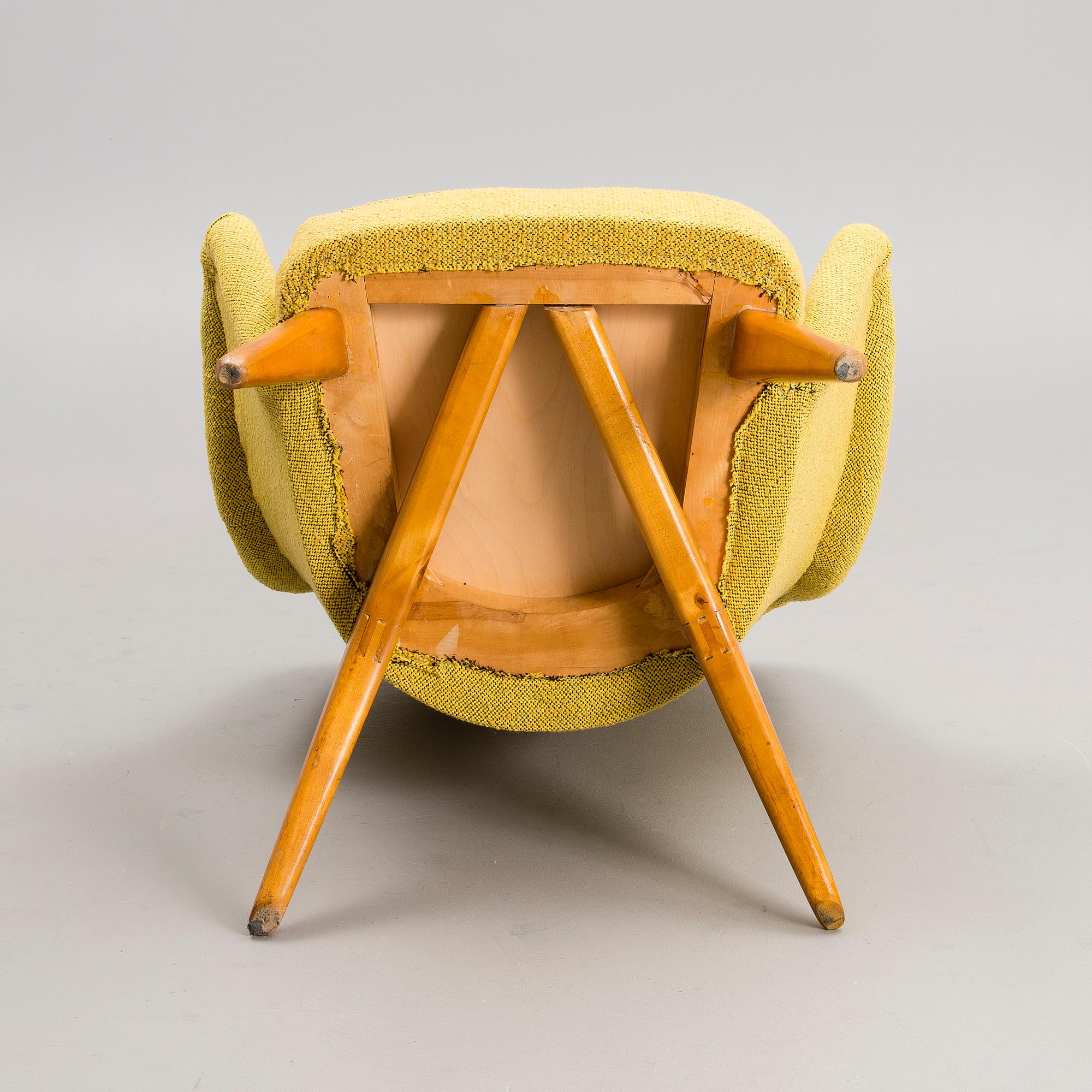 CARL GUSTAF HIORT AF ORNÄS, fåtölj,  "Pedro", tillverkare Hiort Tuote Puunveisto Oy - Träsnideri Ab, 1900-talets mitt.