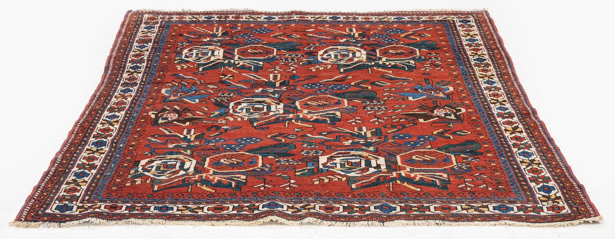 An antique Afshar rug, southeastern Iran, c. 153 x 135 cm.