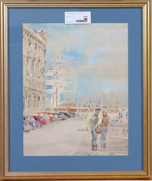 MARTIN POSER, akvarell, sign.