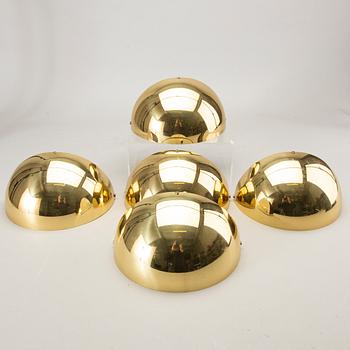 Wall lamps, Aneta, 5 brass, second half of the 20th century.