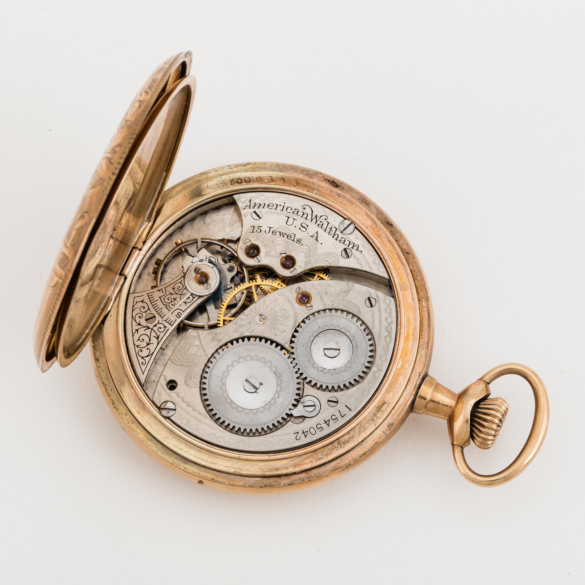 WALTHAM, pocket watch, 49 mm, hunting case,