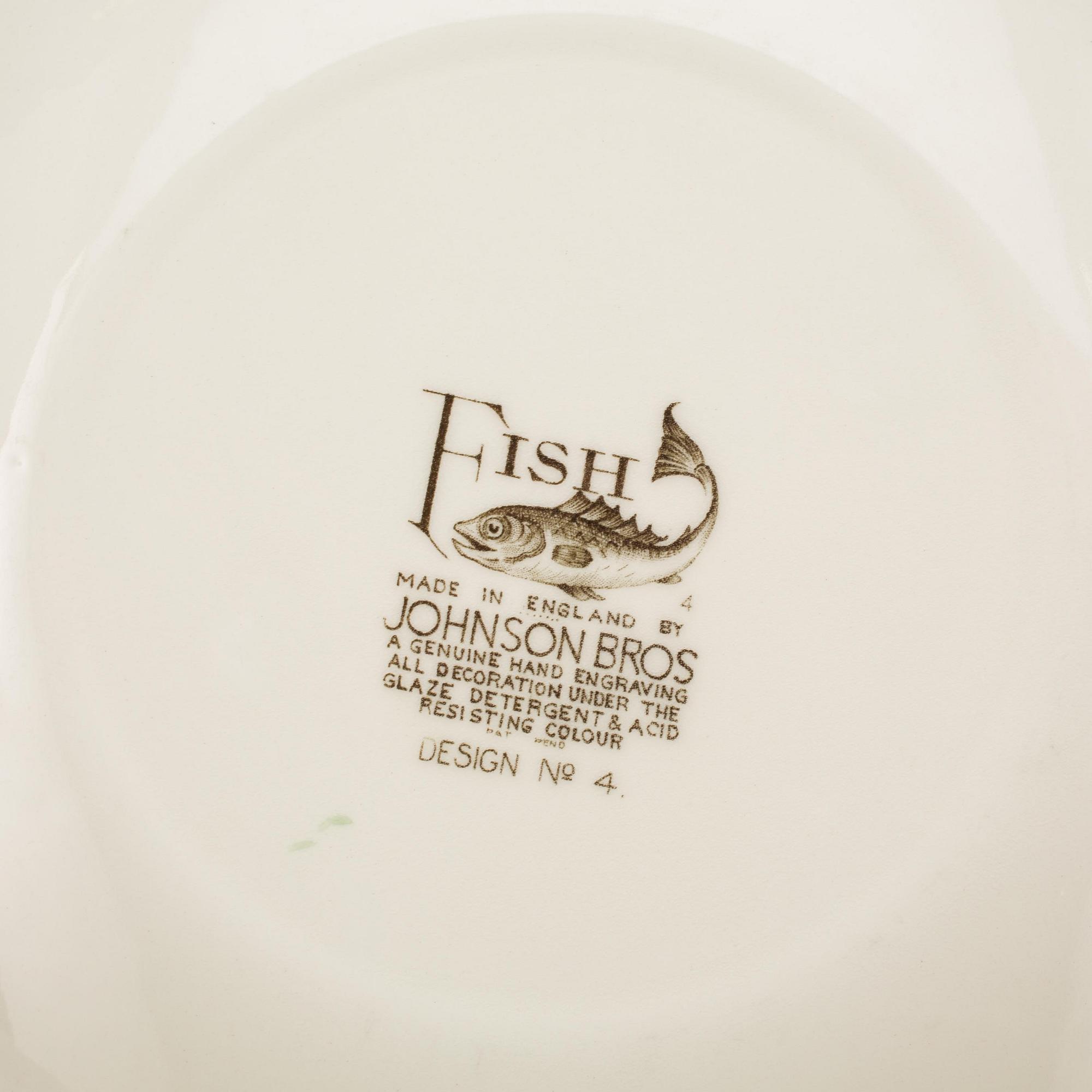 FISKTALLRIKAR, 15 st, porslin, "Fish", Johnson Bros, England.