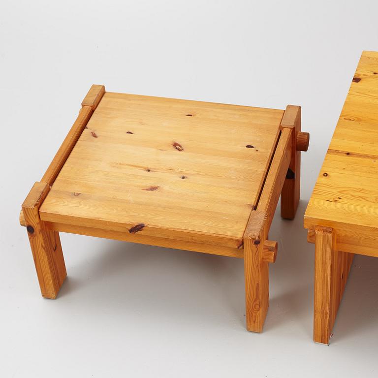Yngve Ekström, two 'Dymling' coffee tables, Swedese, 1970's.