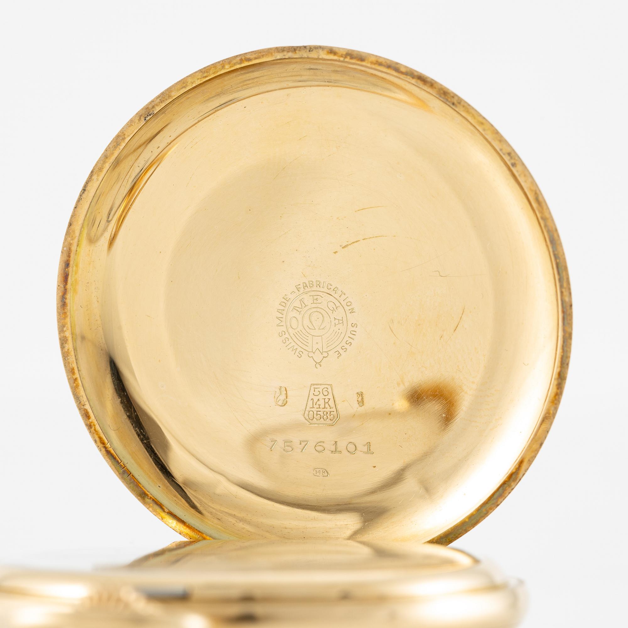 Omega, Savonett, 14K guld, 49 mm.