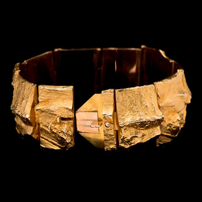 A BJÖRN WECKSTRÖM BRACELET, "Golden river", 14K gold. Lapponia 1970.