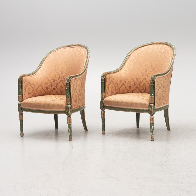 A pair of Directoire style armchairs, France, later 19th century.